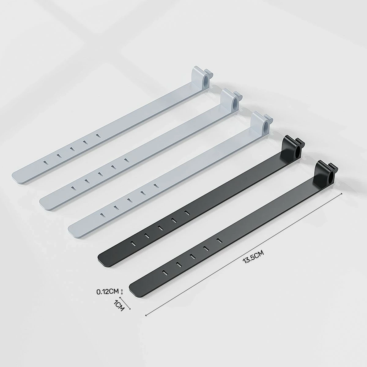 Silikonski trakovi za kable Unitek, 5 kosov, črno/sivi