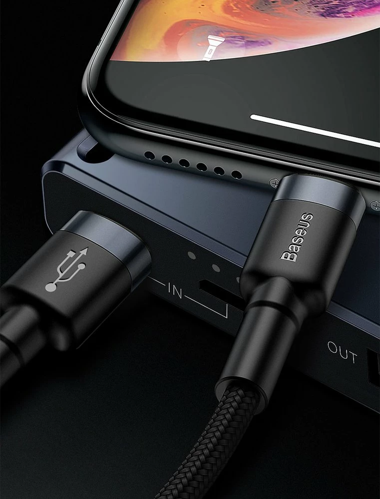 Kabel USB-C na Lightning Baseus Cafule CATLKLF-G1, 1 m, 18 W, črno/siv