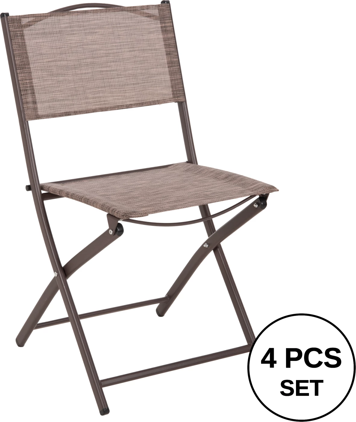 Zložljiv zunanji stol MAG FH5971.02 rjav kovinski-rjav textilene 45x51x81Hcm, set 4 kosov