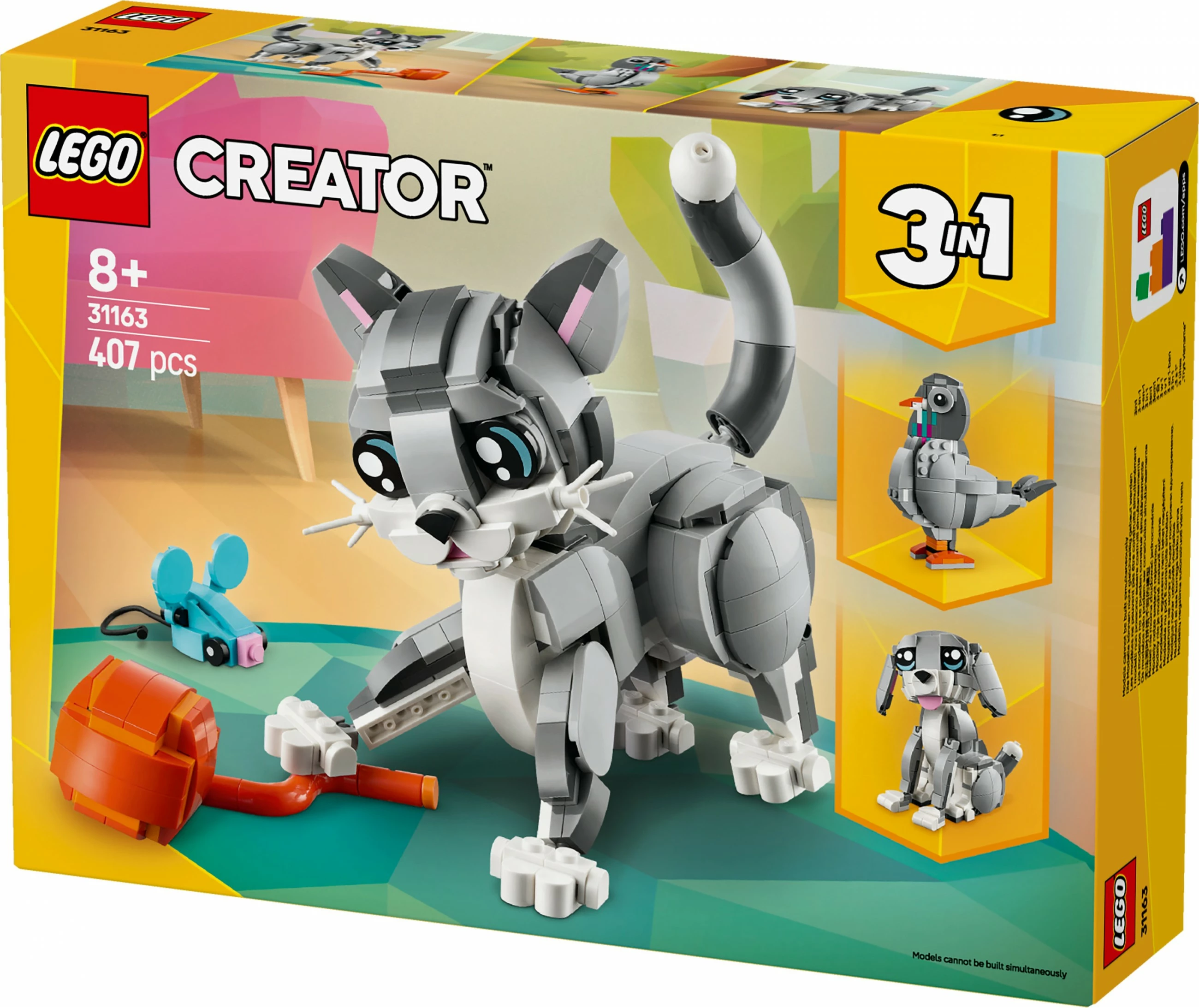 Gradbeno igračo LEGO Creator Siva mačka 31163, večbarvno