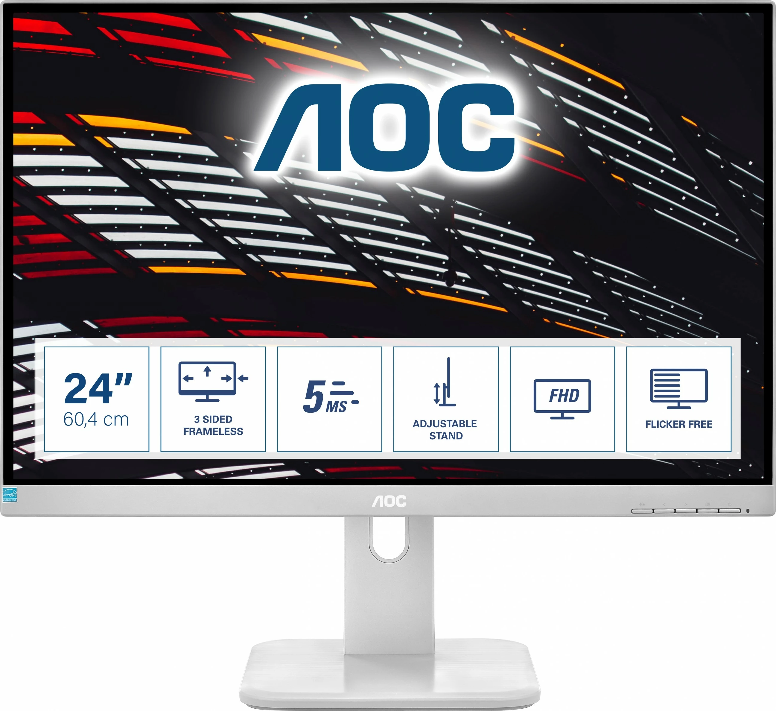 Monitor 23,8" Full HD AOC 24P1/GR, siv
