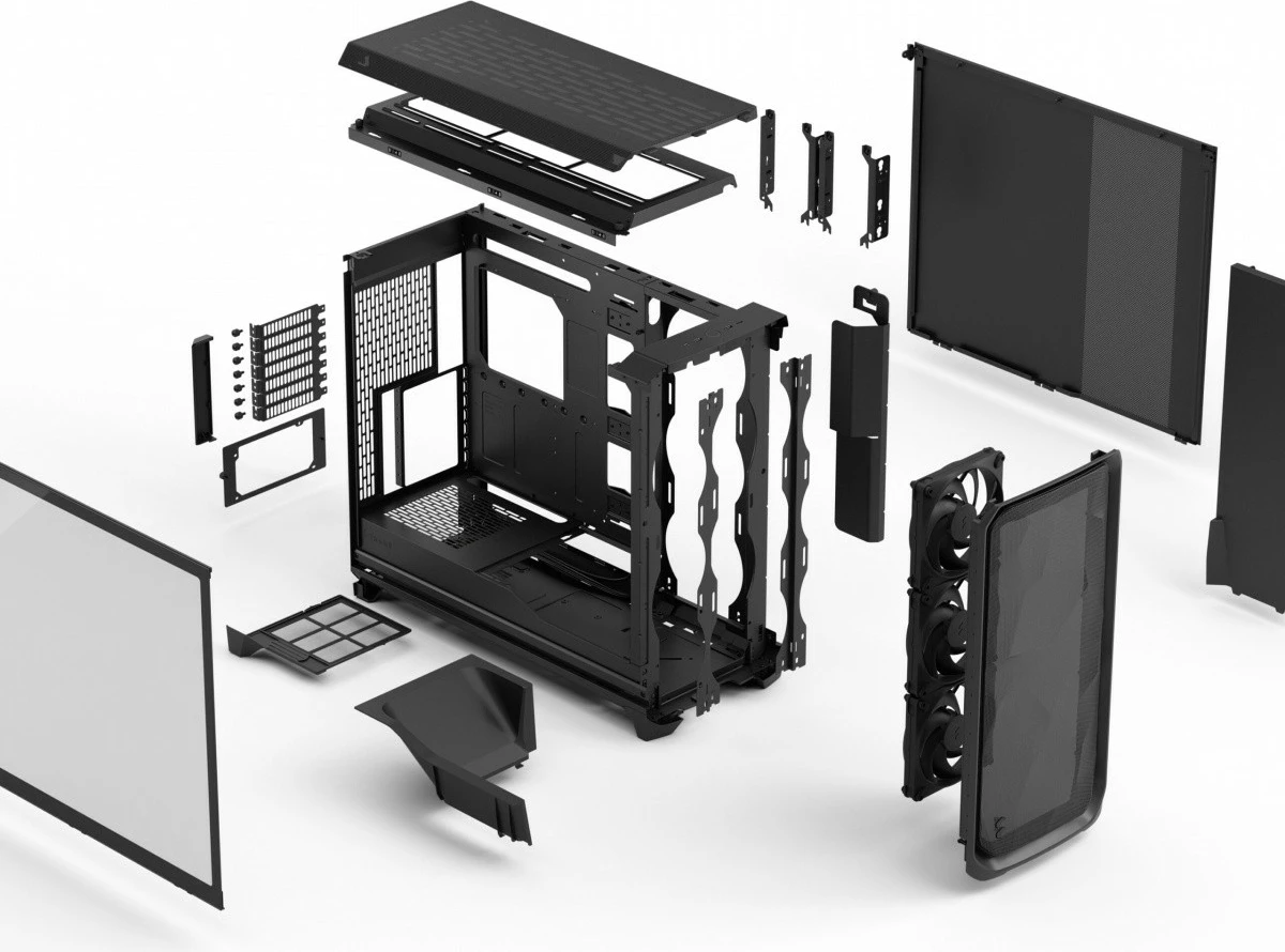 Računalniško ohišje Meshify 3 XL, tower, ATX/E-ATX/ITX, kaljeno steklo, črno — Fractal Design