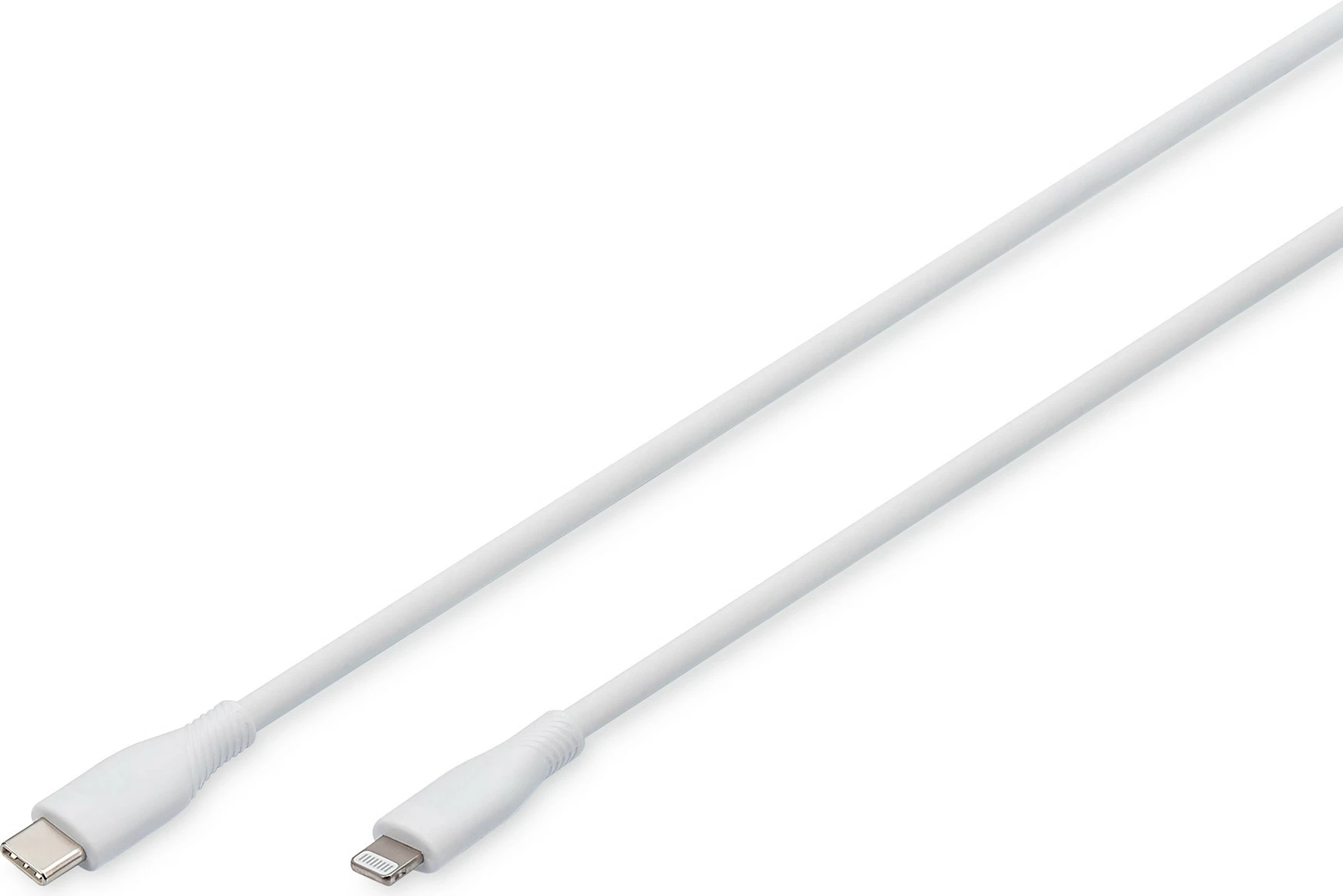 Silikonski kabel Lightning Digitus, 2 m, USB-A na Lightning, bel