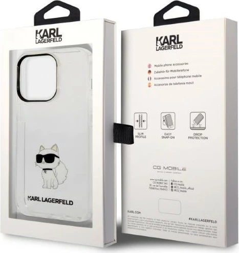 Ovitek Choupette Karl Lagerfeld za iPhone 14 Pro, prozoren