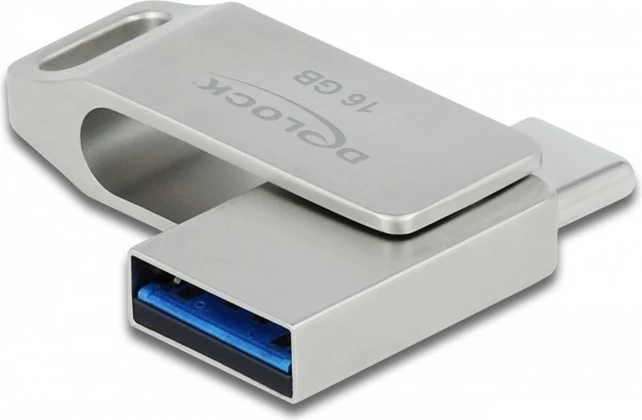 USB ključek 16GB, USB 3.2 Gen 1, USB-C in USB-A, kovinski DeLOCK