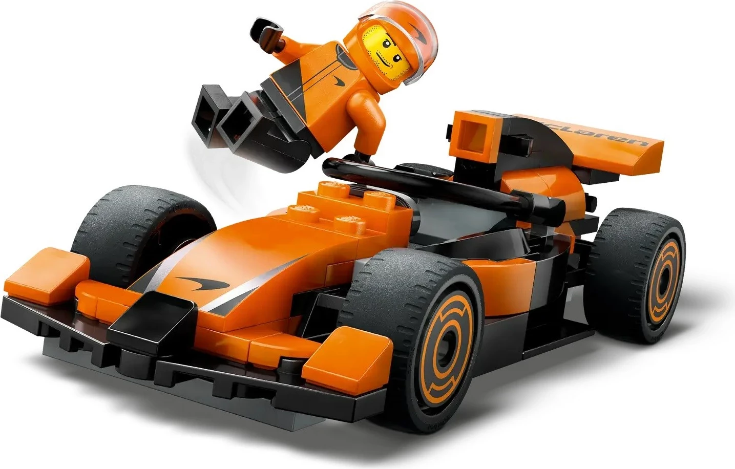 Set LEGO City 60442, dirkač F1 z avtom McLaren, oranžen