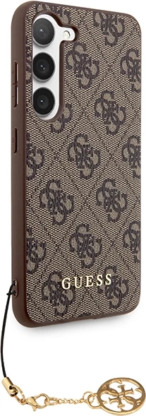 Ovitek za telefon 4G Charms za Samsung Galaxy S23, Guess GUHCS23SGF4GBR, rjav