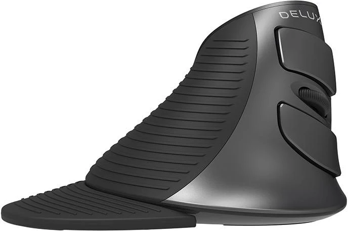 Ergonomski vertikalni brezžični miš Delux M618G DB, Bluetooth/2.4G, siva