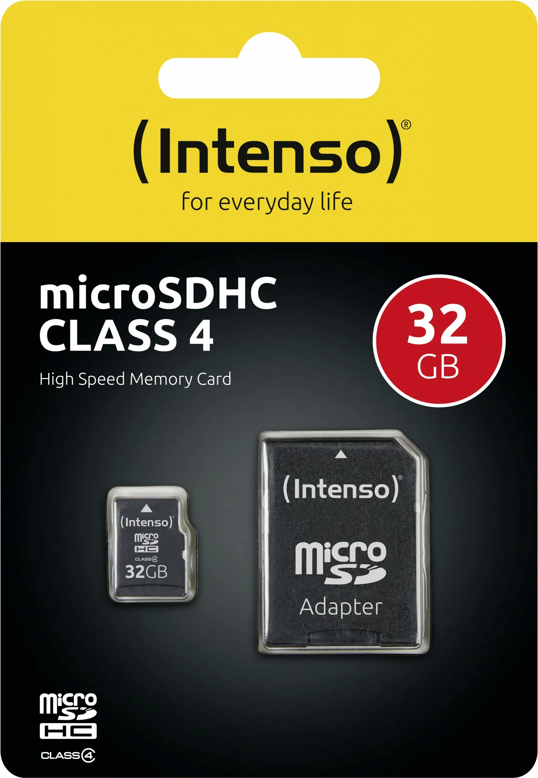 MicroSDHC kartica 32 GB Class 4 z SD adapterjem, črna — Intenso