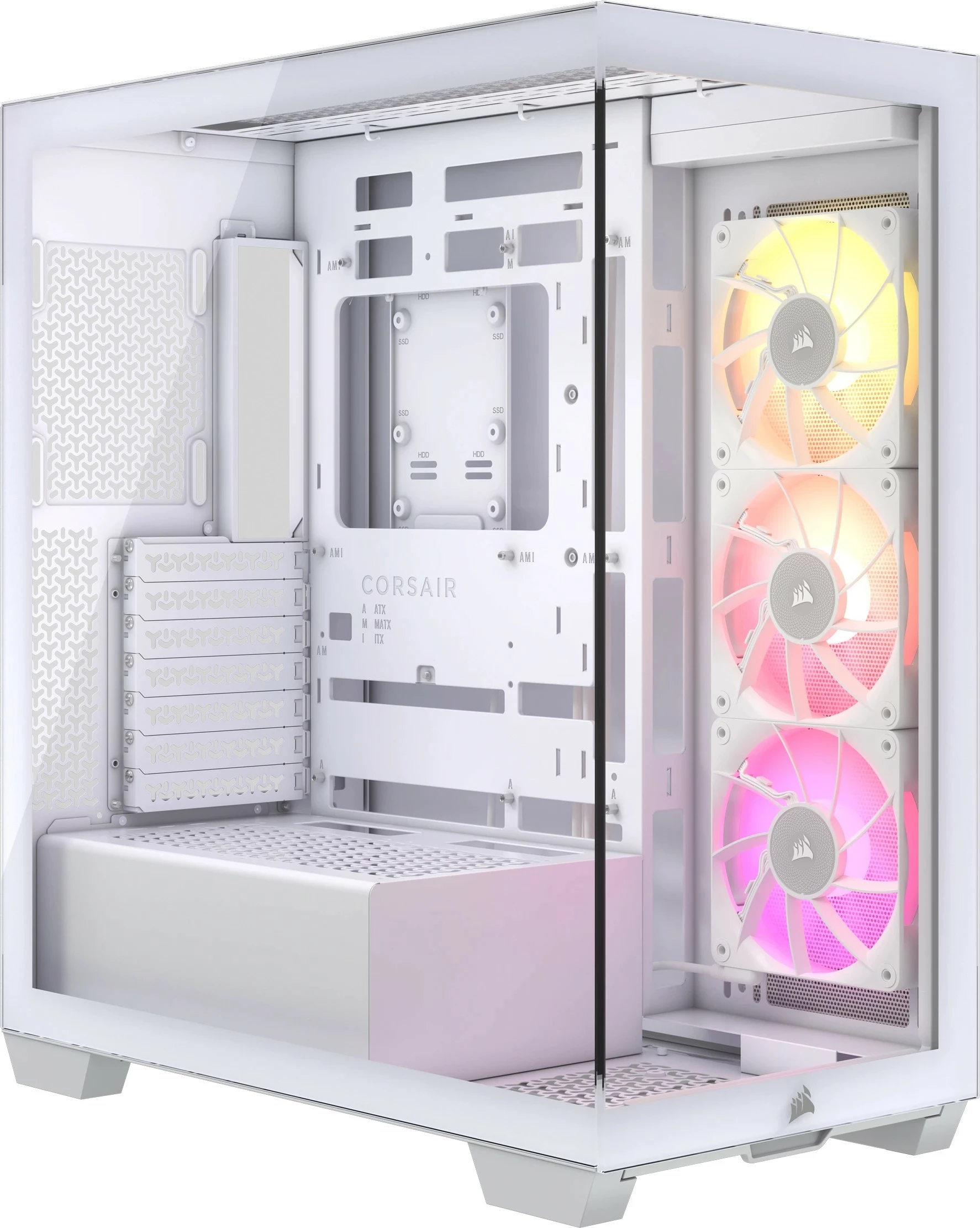 Računalniško ohišje Corsair 3500X LINK RGB, Midi Tower, belo