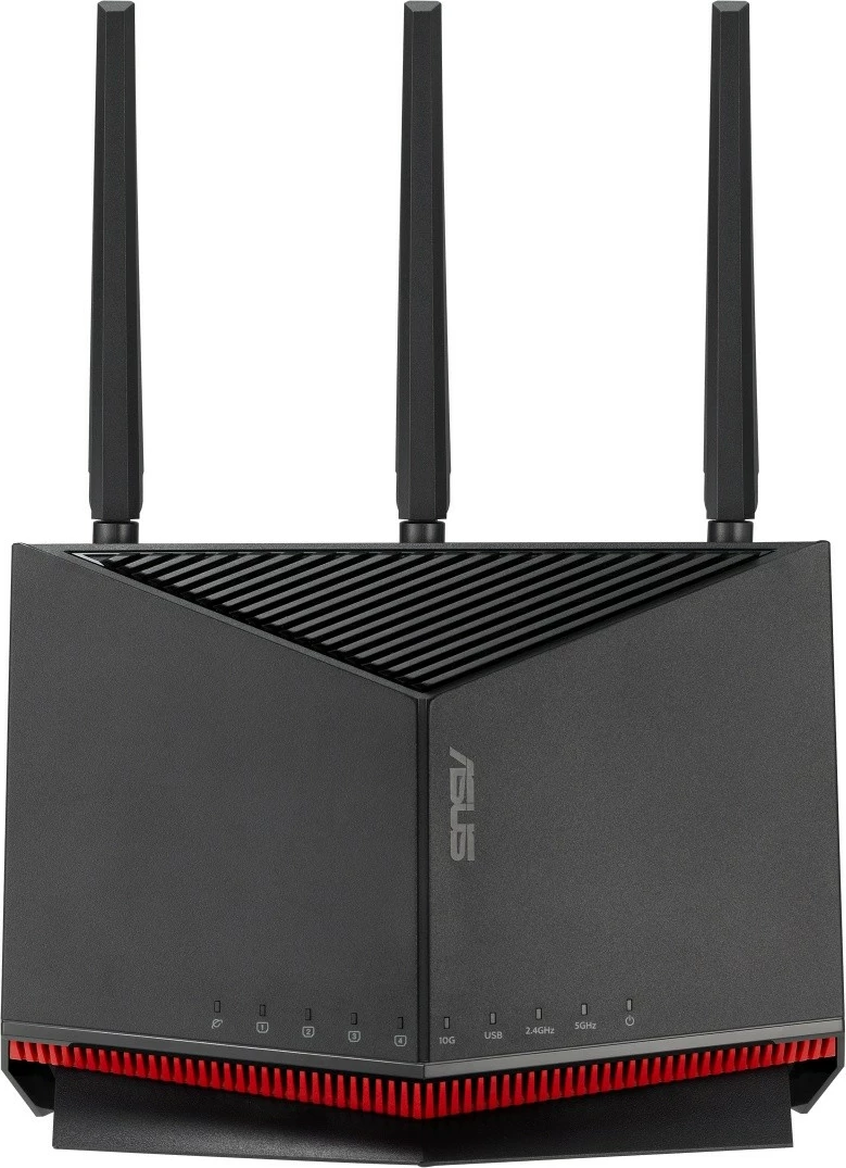 Usmerjevalnik WiFi 7, 6800 Mb/s, 10G, 3 zunanje antene, črn Asus RT-BE86U