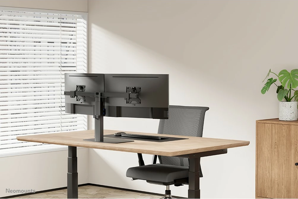 Nosilec za monitor za dva zaslona 27", Neomounts FPMA-D865DBLACK, črn