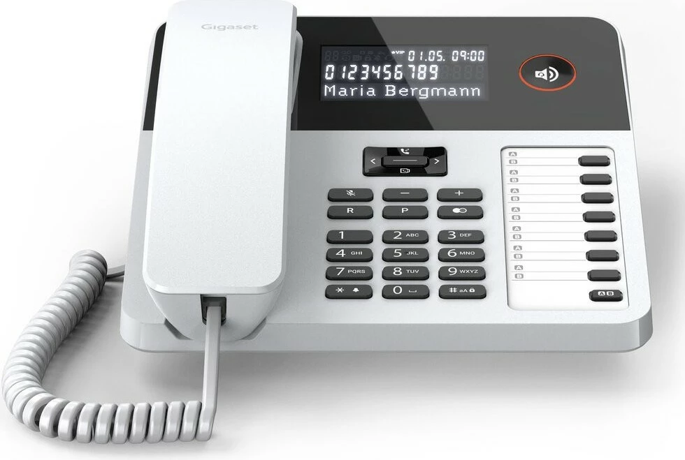 Fiksni telefon Gigaset DESK 600, analogni, 100 stikov, Caller ID, bel