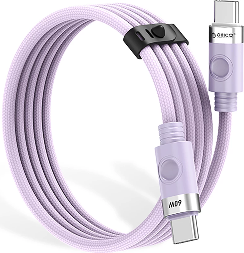 USB-C na USB-C kabel Orico CDX, 1 m, 60 W, 3 A, vijoličen