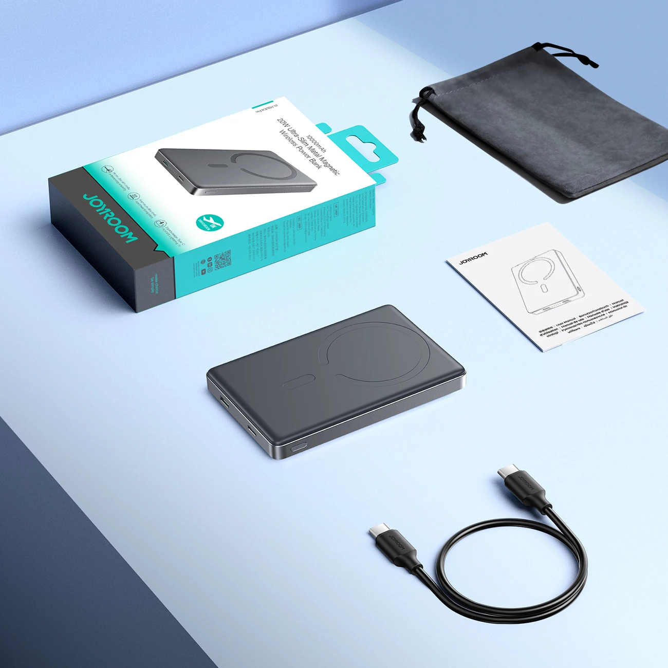 Powerbank 10.000 mAh, ultra tanek, siv Joyroom JR-PBM08 Pro