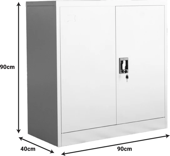 Kovinska omara Armon I, svetlo siva, 90x40x90 cm