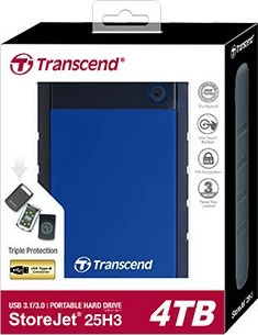 Zunanji trdi disk Transcend StoreJet 25H3B 4TB, USB 3.1, temno modra
