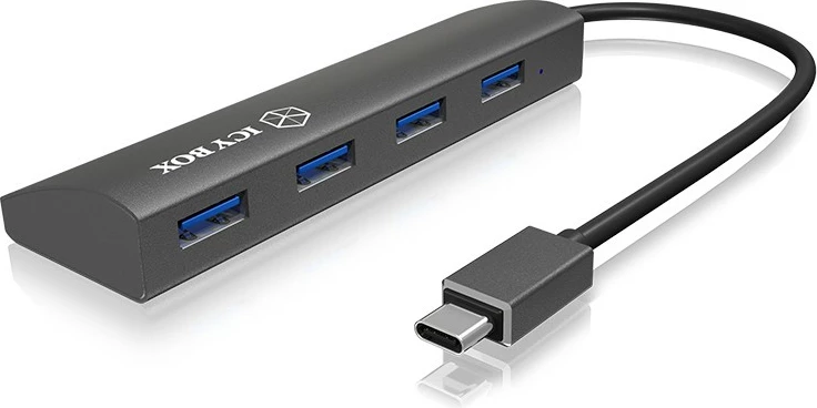 USB razdelilnik ICY BOX IB-AC6405-C, USB 3.2 Gen 1, 5000 Mbit/s, antracit