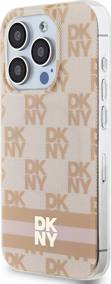 Ovitek z motivom DKNY IML karo in črte za MagSafe za iPhone 13 Pro / 13, rožnat