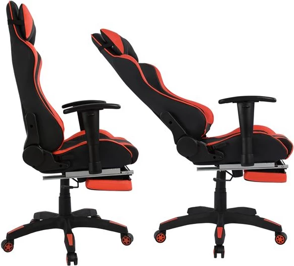 Pisarniški igralni stol FH1063.01 Speed v črno-rdeči barvi s stopalko 68 x 71,5 x 134 cm