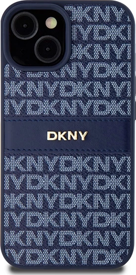 Ovitek za telefon DKNY Mono Stripe & Metal Logo za iPhone 15/14/13, modra