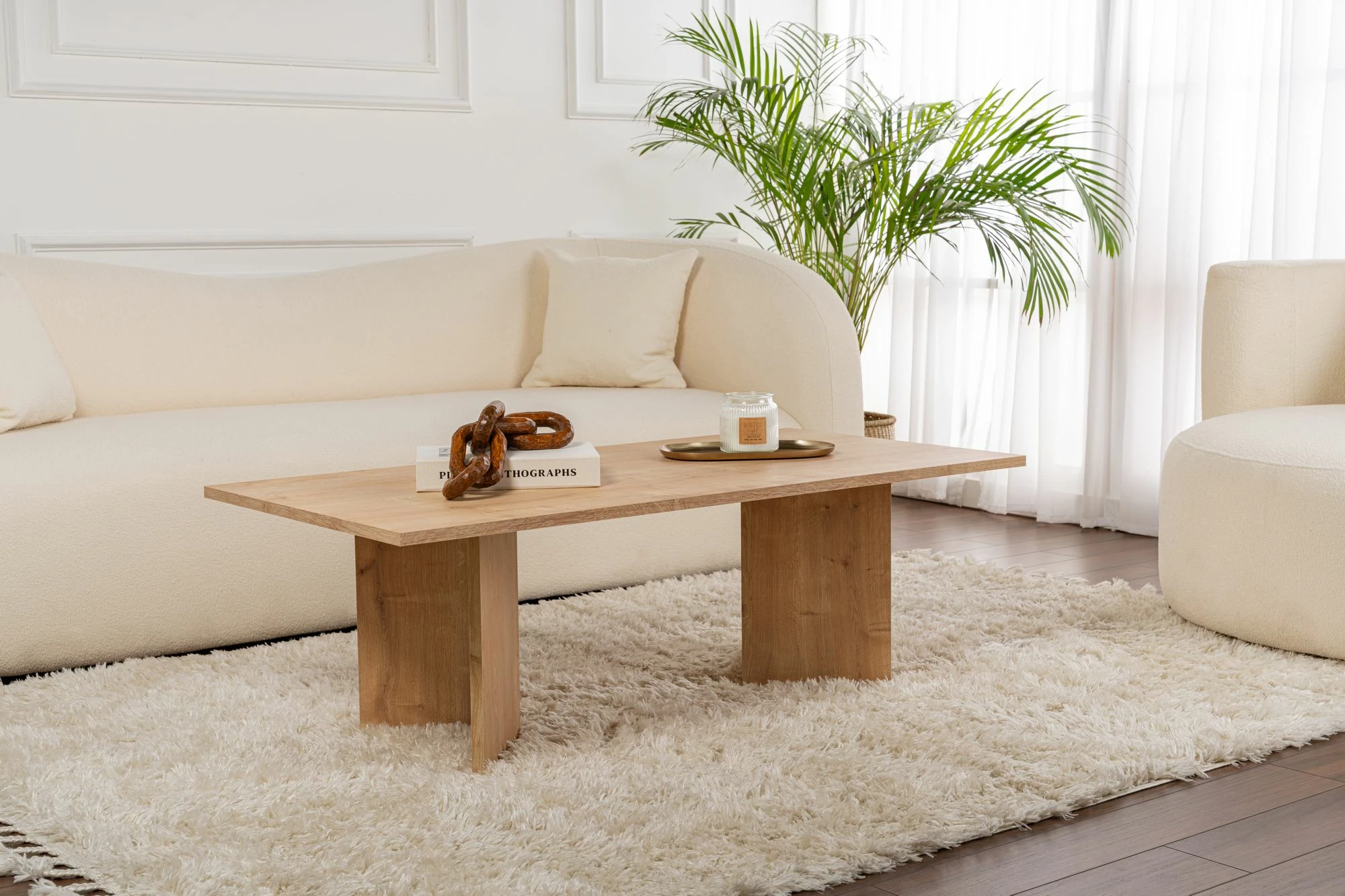 Kavni mizica Sabin, Sapphire Oak, lesena barva