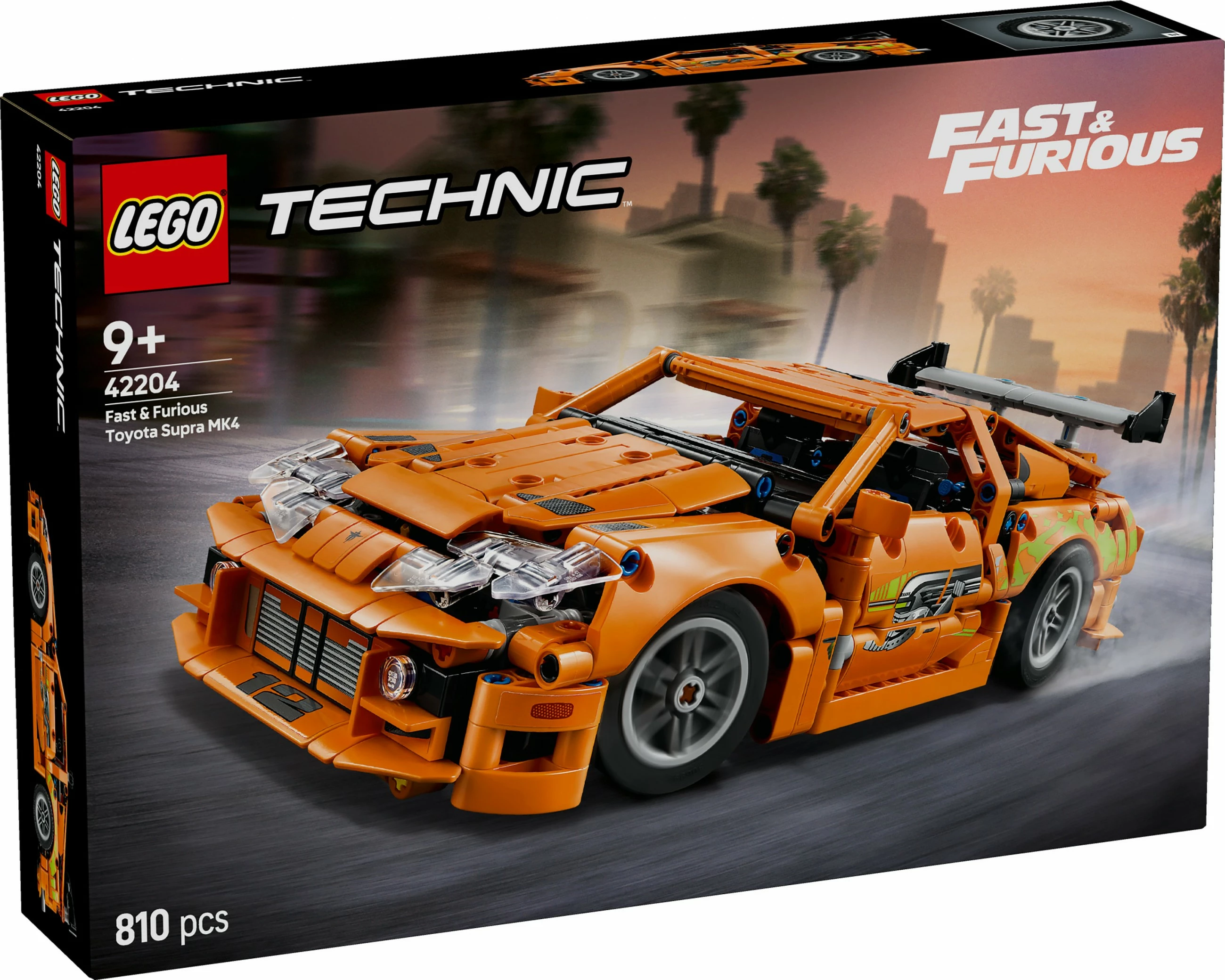 Model Toyota Supra MK4 iz filma Fast and Furious, LEGO komplet 810 delov, plastika, večbarven