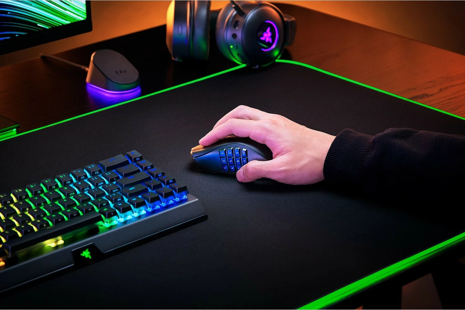 Gaming miška Razer Naga V2 Pro, brezžična/Bluetooth/USB Type-C, črna