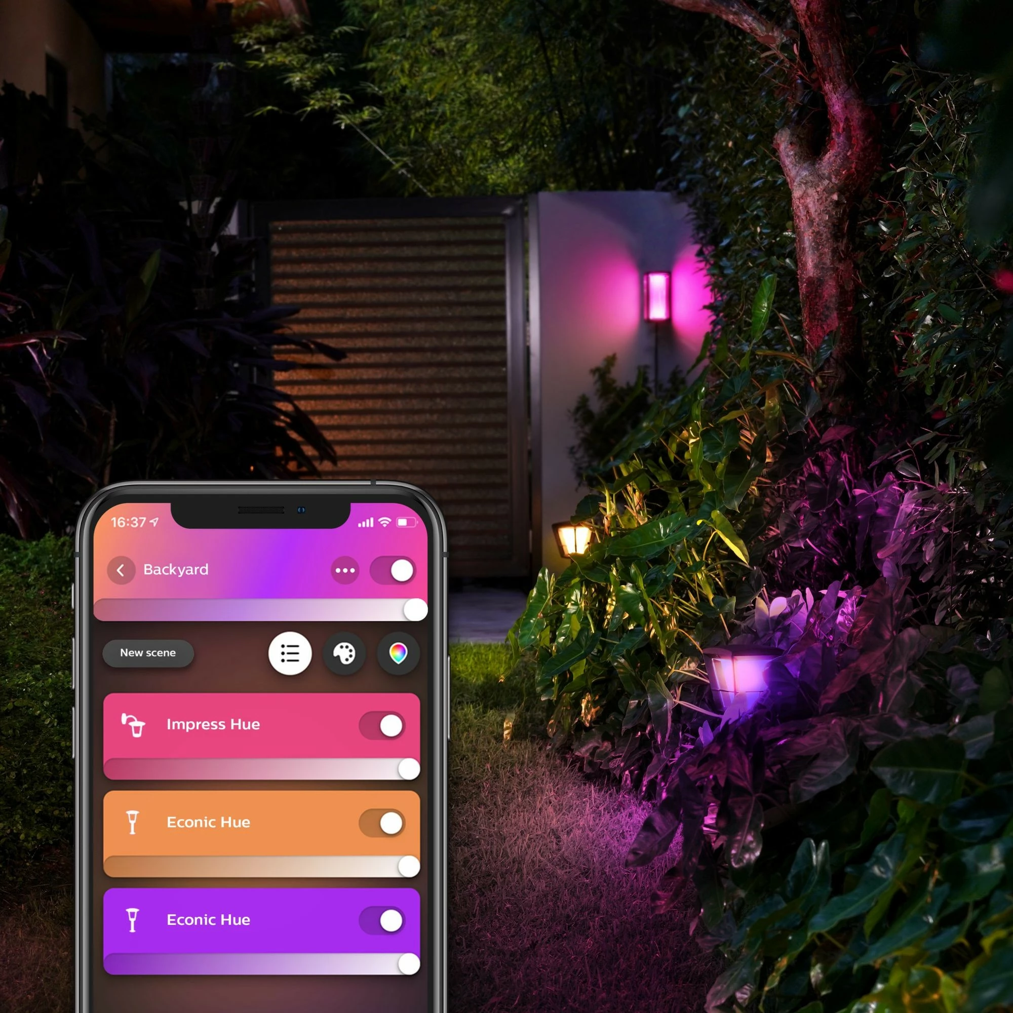 Zunanji LED svetilka Philips Hue Impress, črn, večbarvna