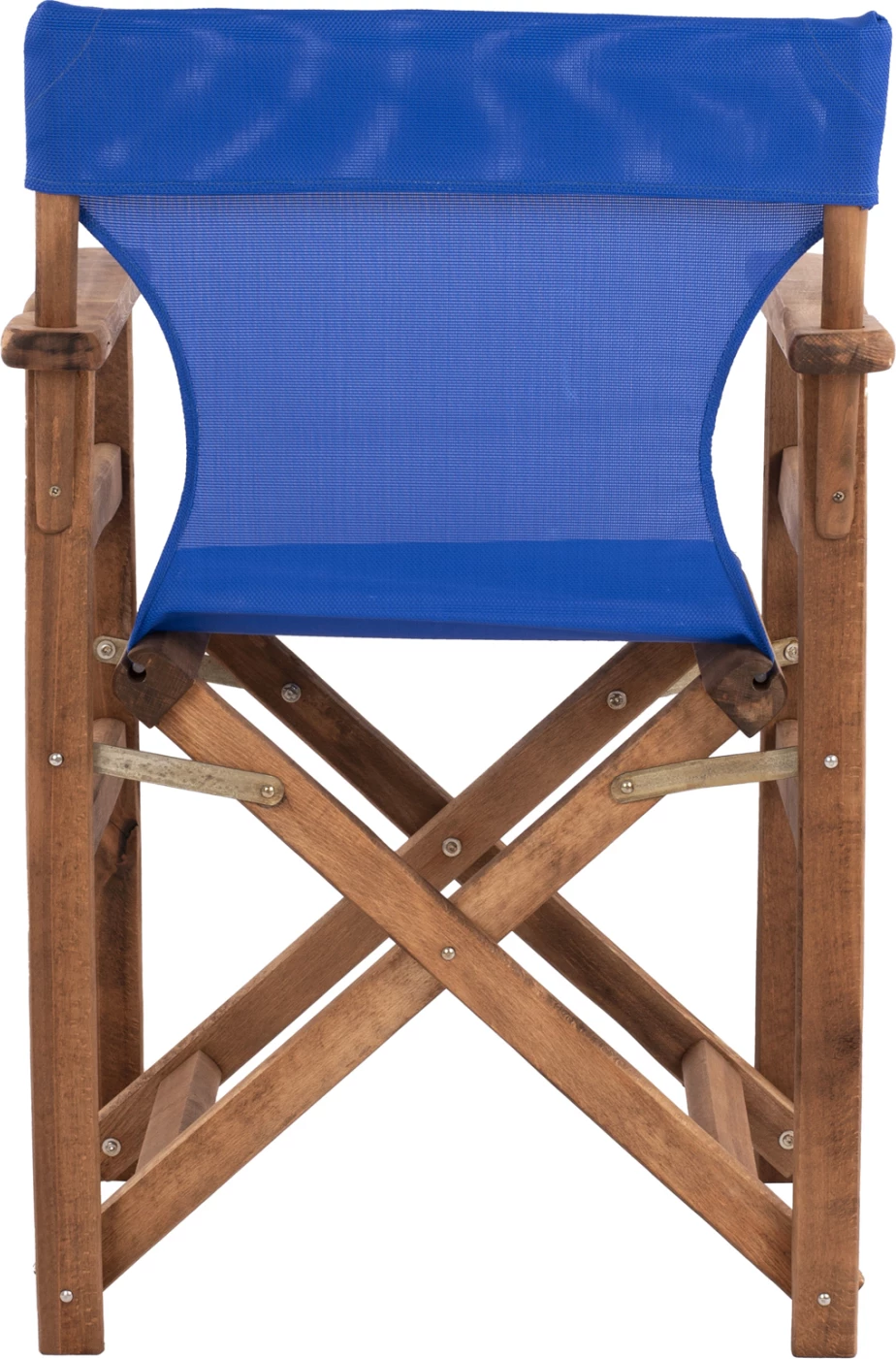 Režiserski stol Limnos oreh z modrim tekstilom FH10368.01