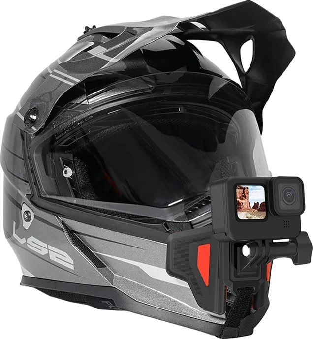 Nosilec za čelade za športne kamere, Telesin GP-HBM-MT2-YH, za GoPro, univerzalen, črno-rdeč