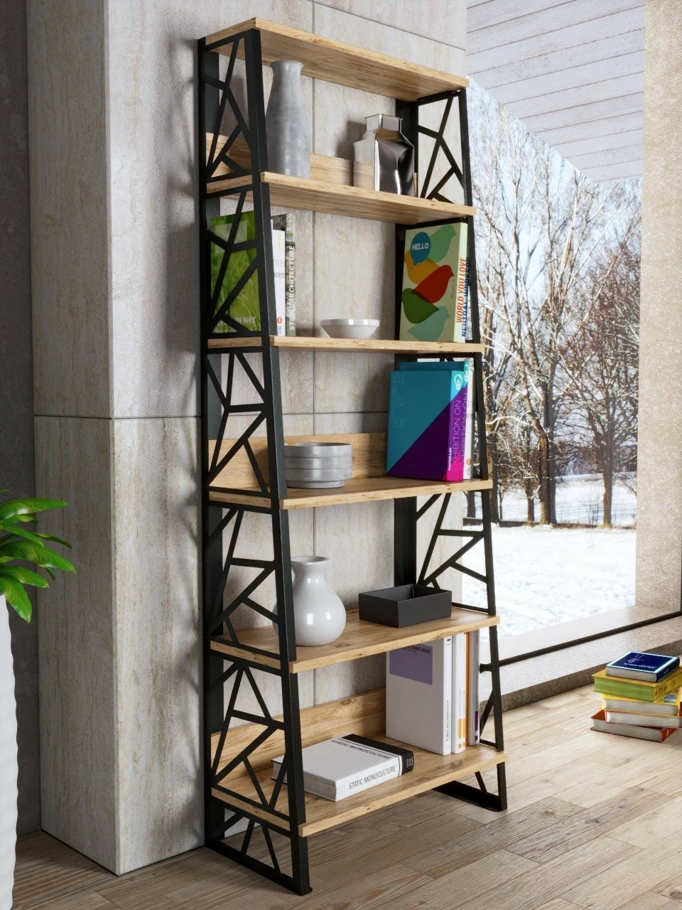 Polica za knjige Atlantic Pine, Hanah Home FRN-12035, 60 x 160 x 30 cm
