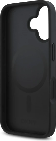 Zaščitni ovitek z logotipom DKNY Repeat Pattern Stack MagSafe za iPhone 16, črn
