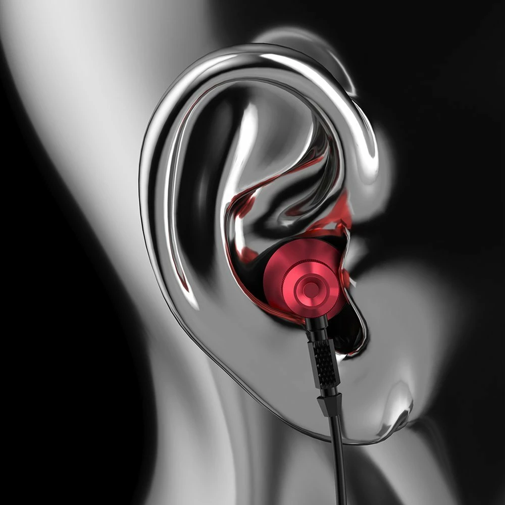Slušalke z žico in-ear, mini jack 3,5 mm, kovinske, sive — Dudao X2C