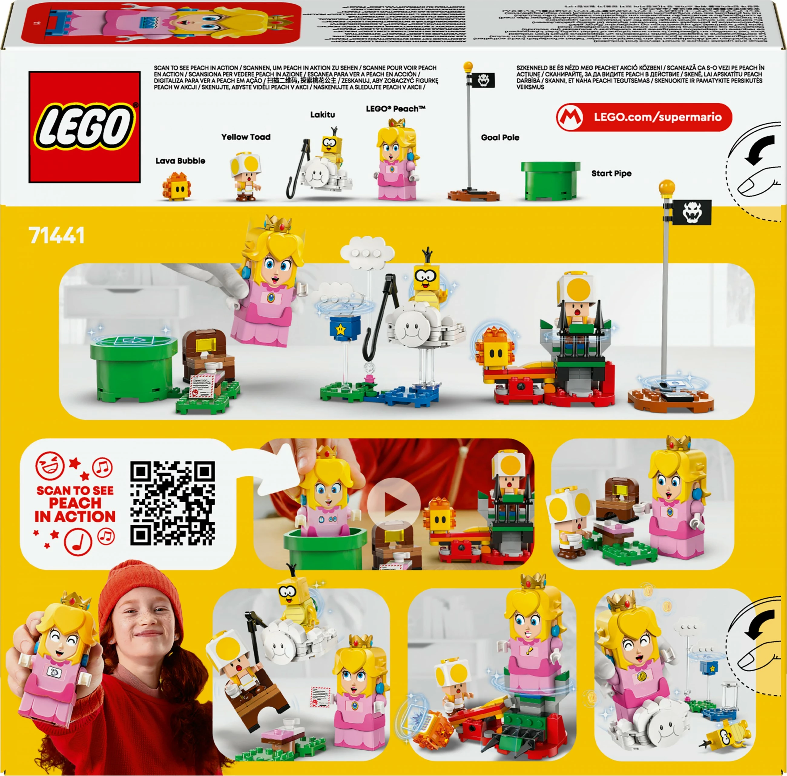 Interaktivni set za sestavljanje Peach, LEGO Super Mario 71441, 208 delov, večbarven