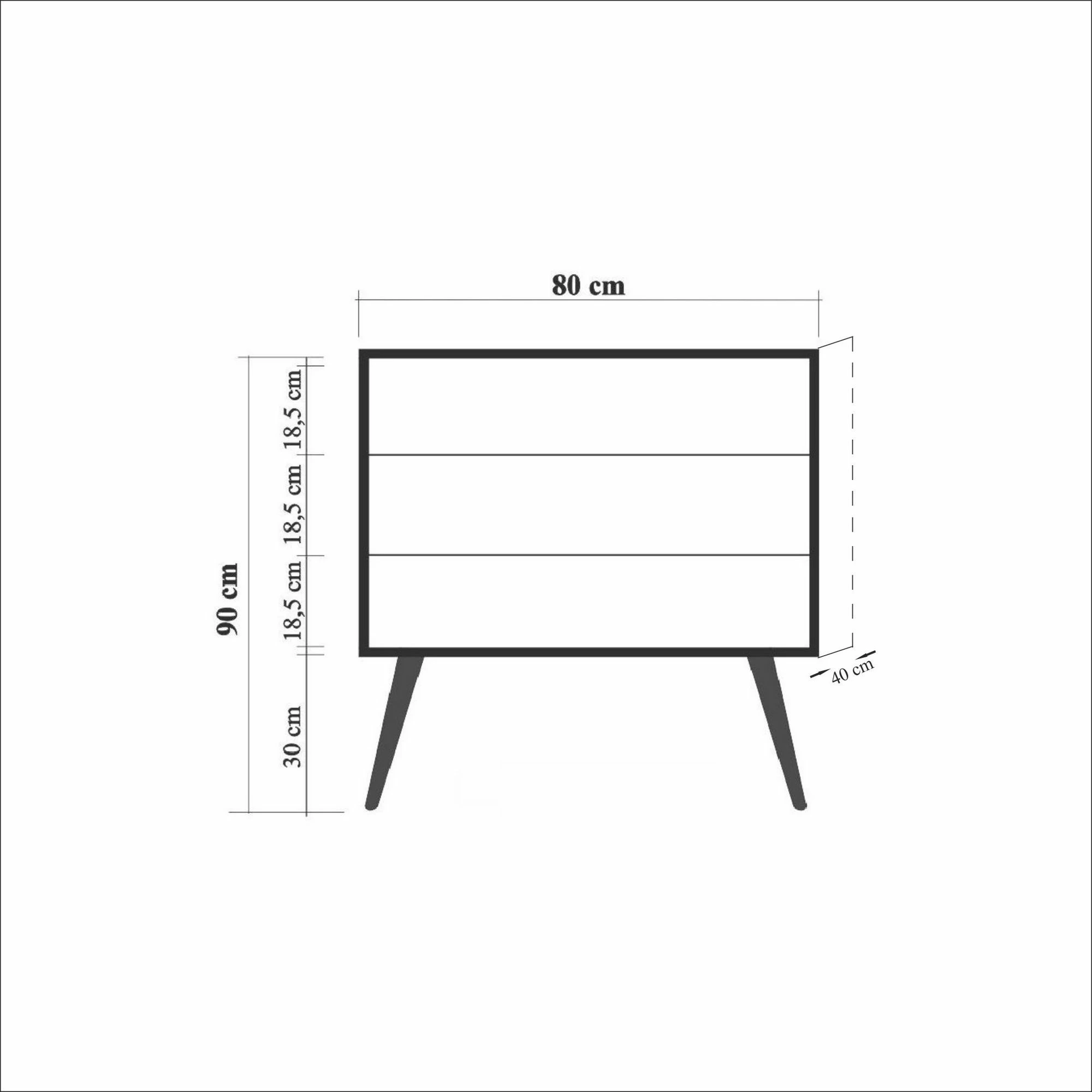 Komoda Trio - 220, Hanah Home, barva Sonoma Oak