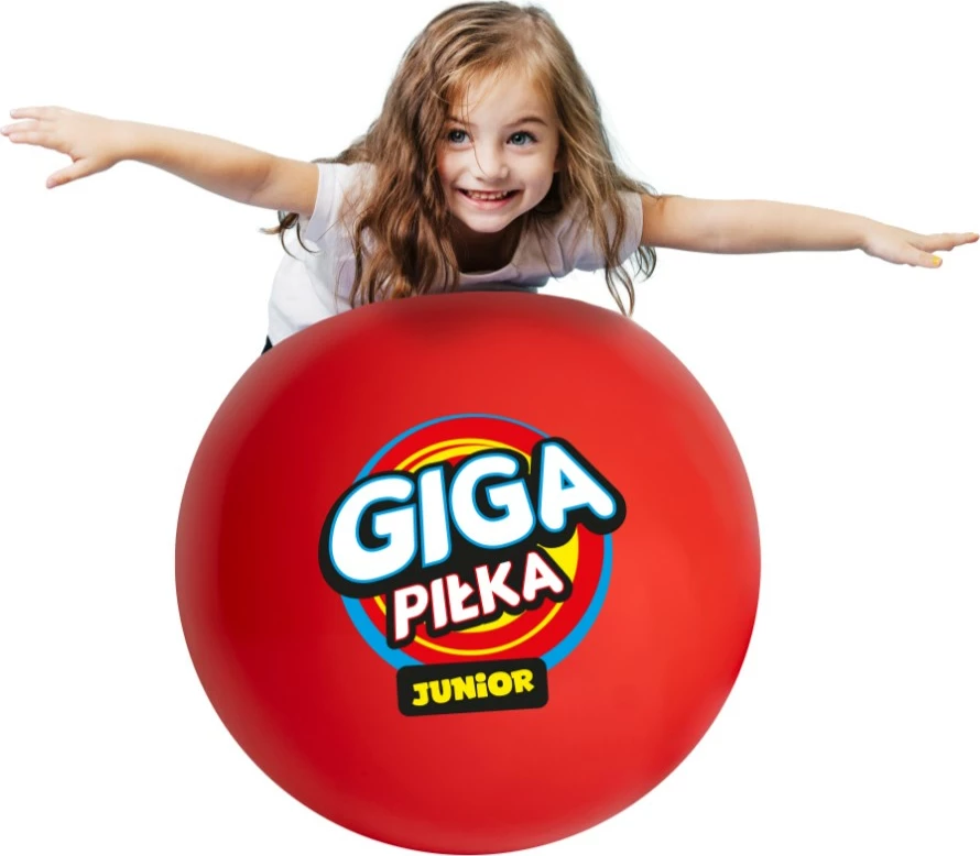 Plastična žoga Gigapiłka Junior, 1,4 m, rdeča, z zračno črpalko