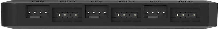 Kontrolna enota za ventilatorje in ARGB, Darkflash RC2, 6x ARGB 5V 3‑pin, 5x PWM, sinhronizacija z matično ploščo, črn