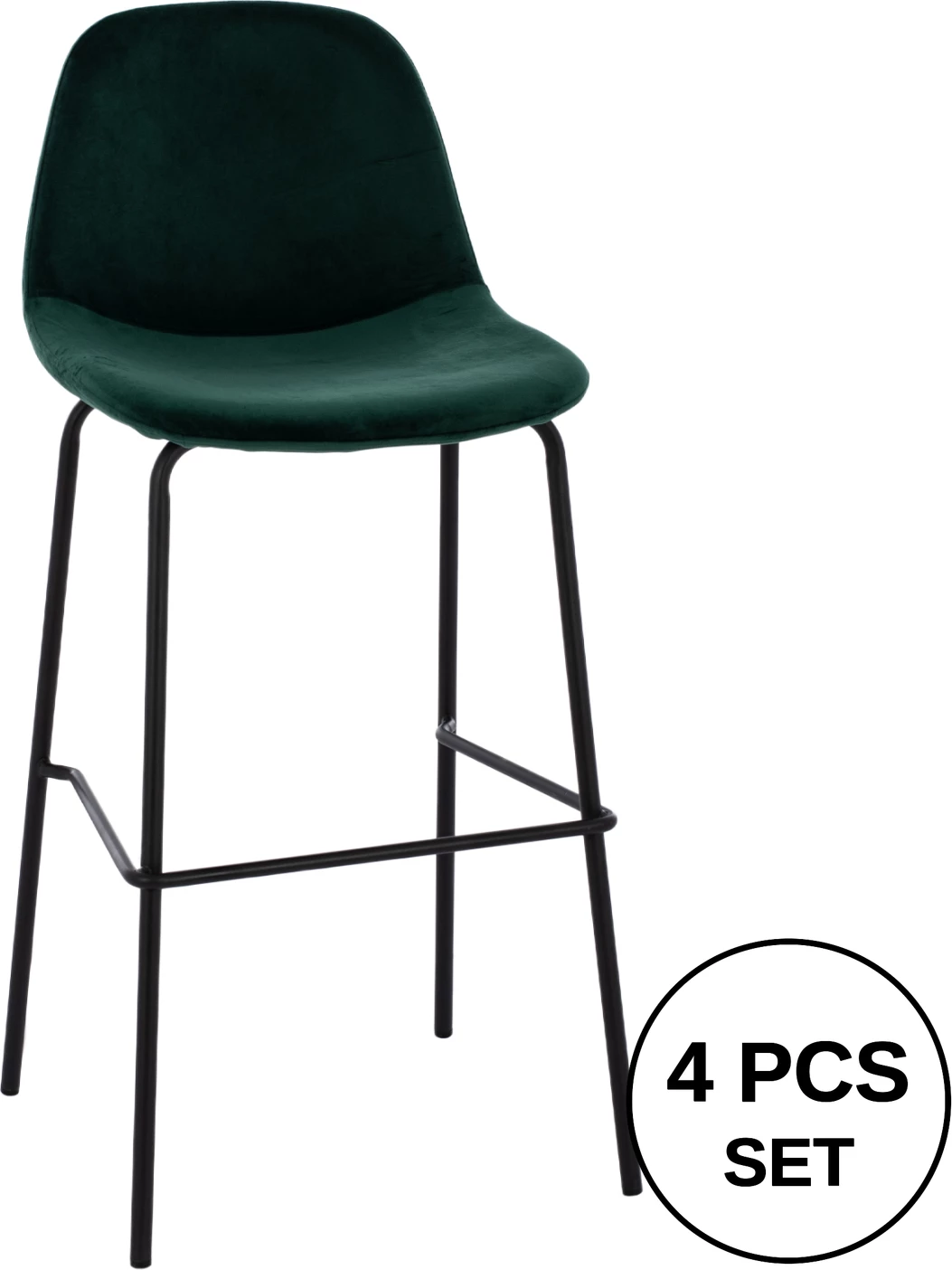 Stol VINCENT FH8579.13 ŽAMET ZELEN IN KOVINSKI OKVIR 56,5x47x106 cm, set 4 kosov