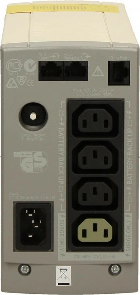 UPS APC BK650EI, 650 VA, 400 W, bel