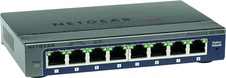 Stikalo Netgear GS108GE, 8 priključkov, črno