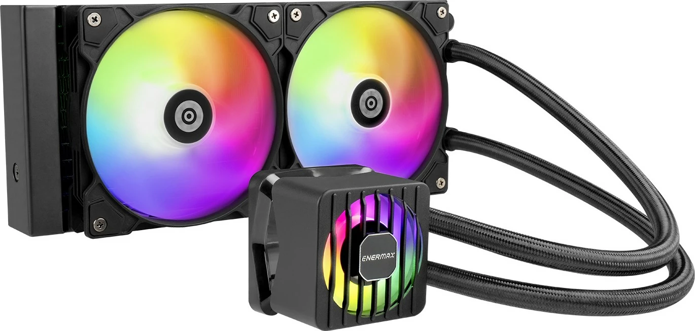 Foteljni vodni hladilnik 240 mm z RGB, Enermax LIQMAXFLO ELC-LMF240-ARGB, črn