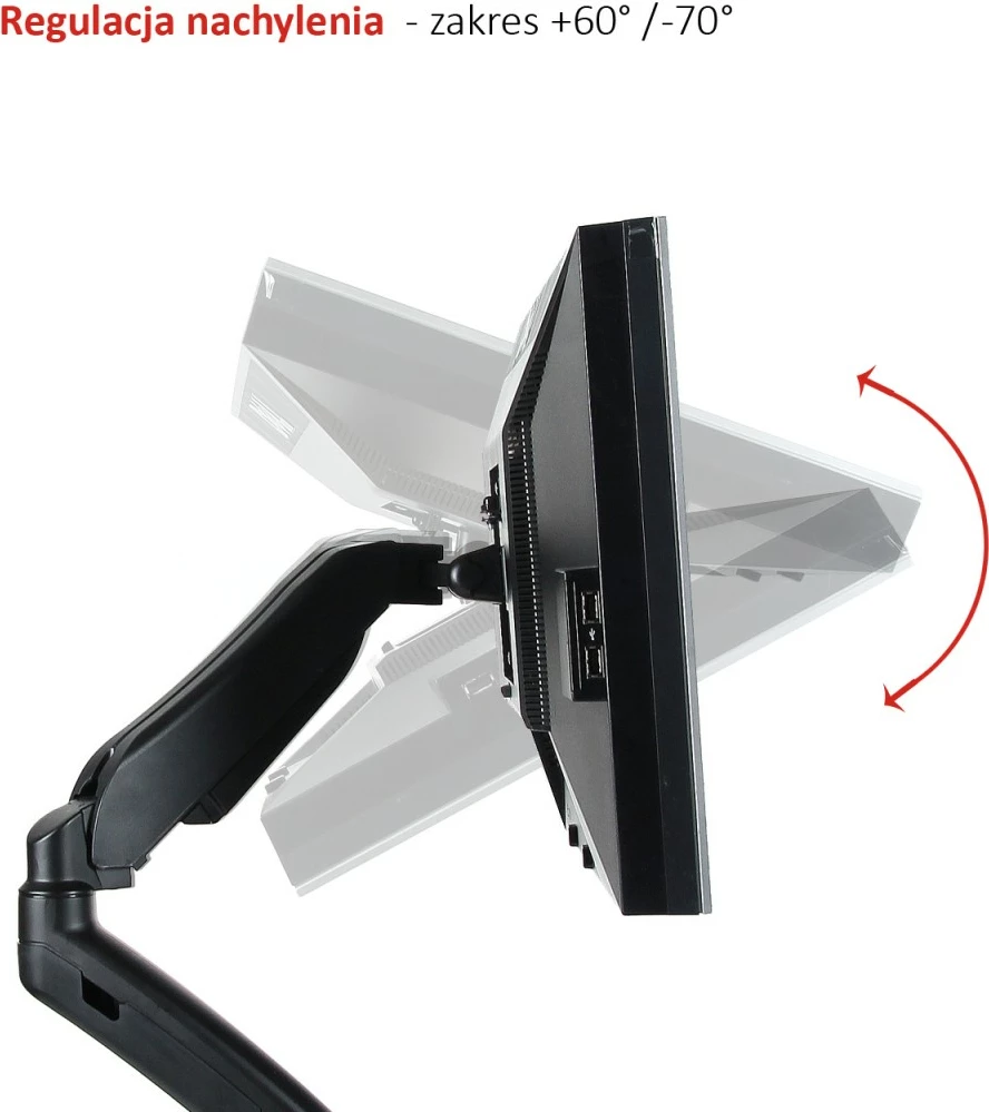 Namizno stojalo za monitor, ART RAMART L-11GD, za 13–27 palcev, črno