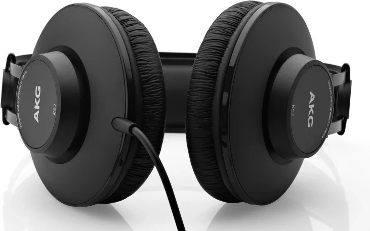 Slušalke AKG K52 z zvočnim kablom, za oder/studio, črne