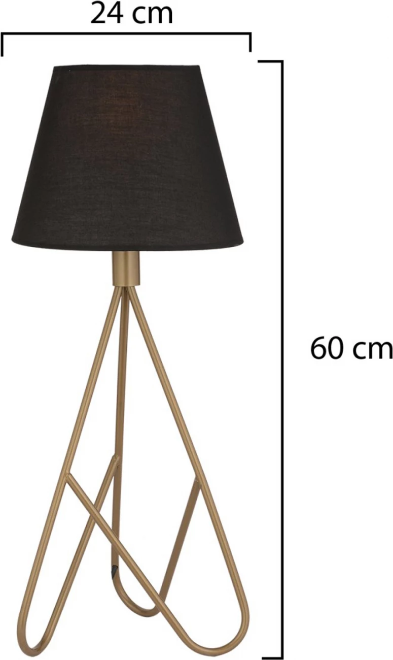 Kovinska namizna svetilka zlato črna FH7567.02 24x60 cm