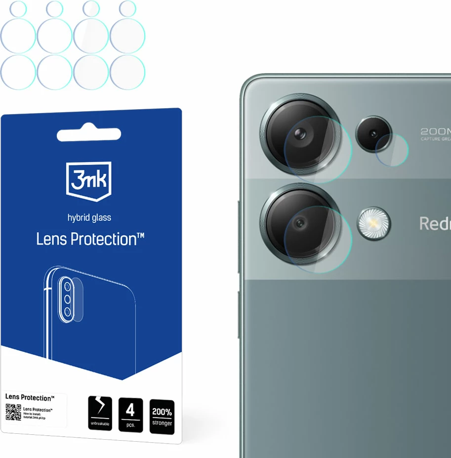 Zaščitno steklo za leče 3mk Protection, za Xiaomi Redmi Note 13 Pro 4G, 4 kosi