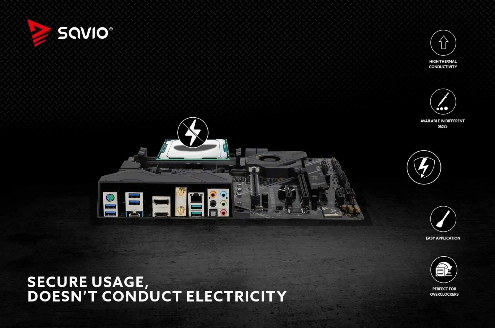 Toplotna pasta Savio TG-03, 2 g, 13.5 W/mK, črna