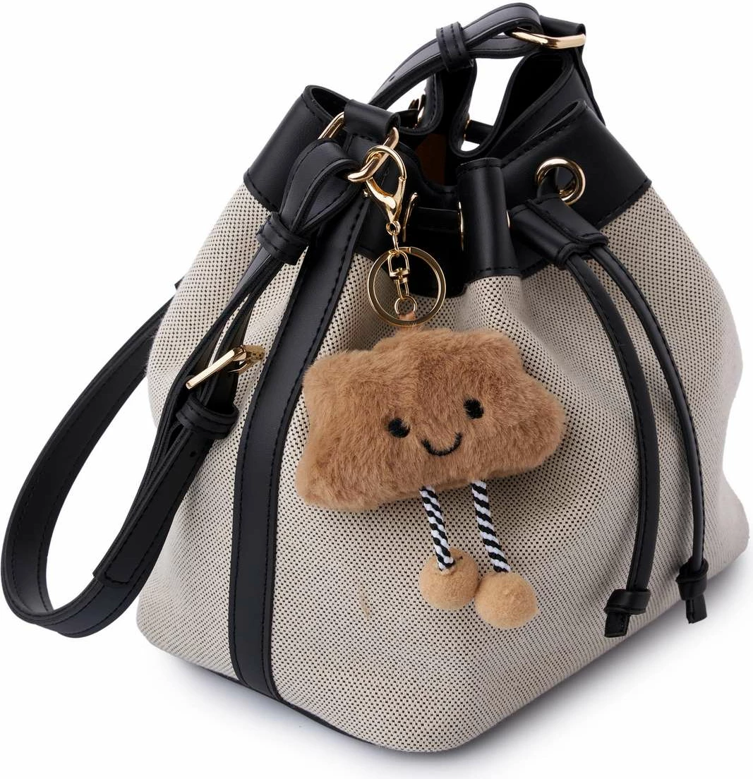 Torba za čez ramo Vera Lucky Bees, črna/krem