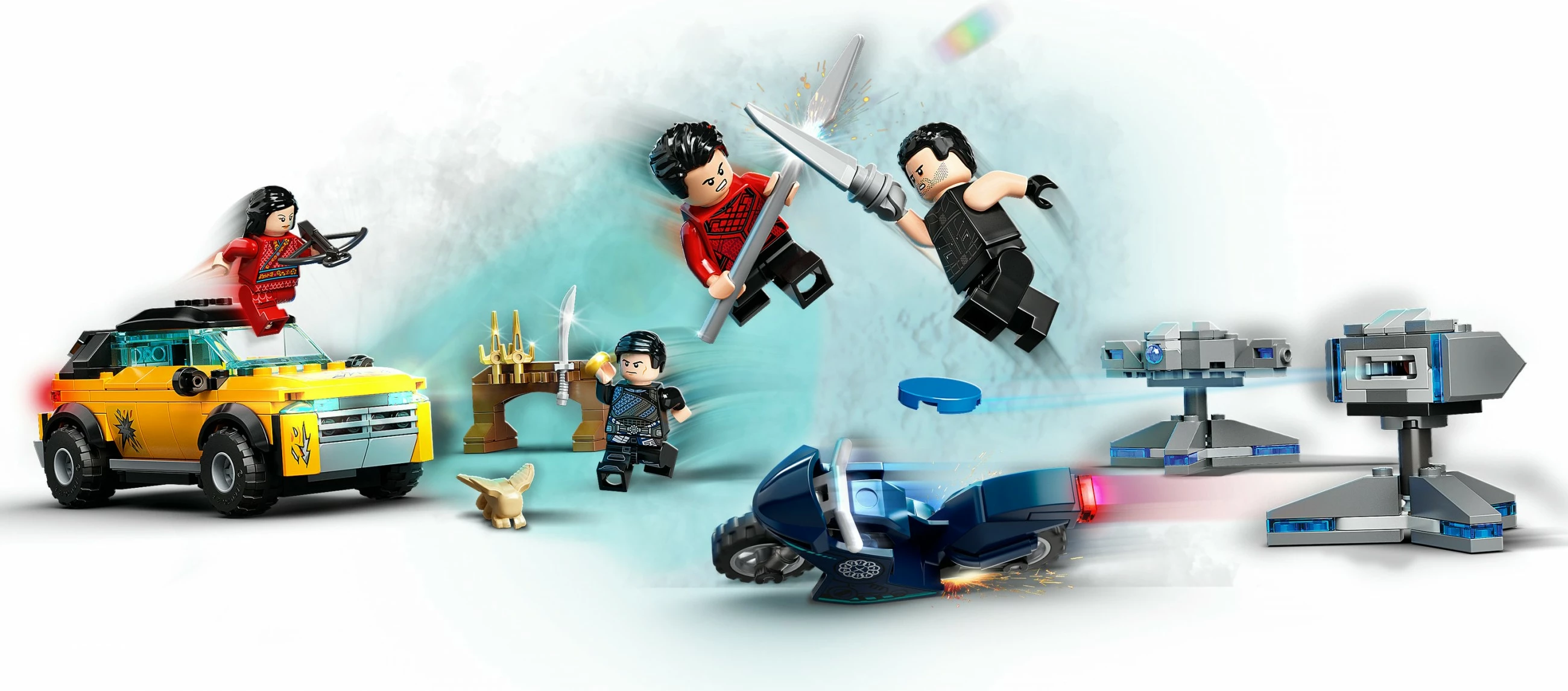 Set gradnje LEGO Marvel Pobeg pred Desetimi obročki, 321 kos, plastika
