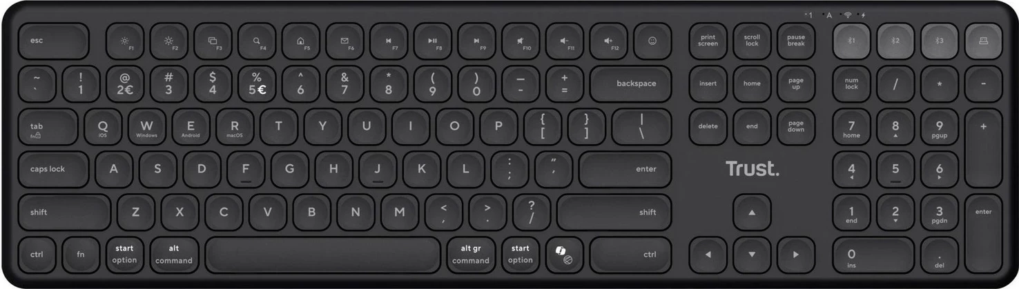 Brezžična tipkovnica Trust VAIYA, US, črna